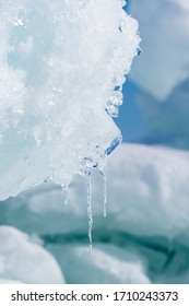 Blue Ice Chunks On Saginaw Bay.