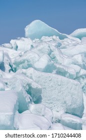 Blue Ice On Saginaw Bay.