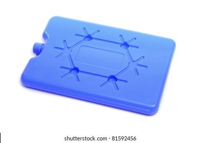 A Blue Ice Pack On A White Background