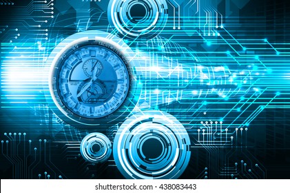 blue illustration of technology internet network computer background with binary number, style. infographics. Information. motion blur. pixel. Binary digit. number. Odometer,clock, watch, cyber