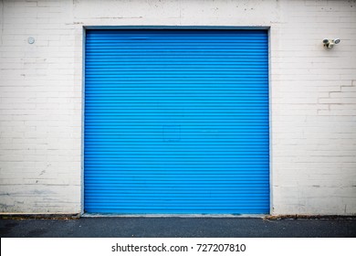 Blue Industrial Roll Up Door