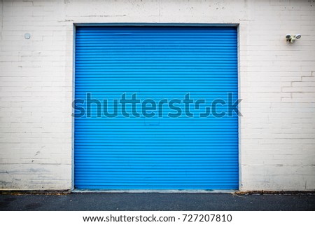 Blue Industrial Roll Up Door