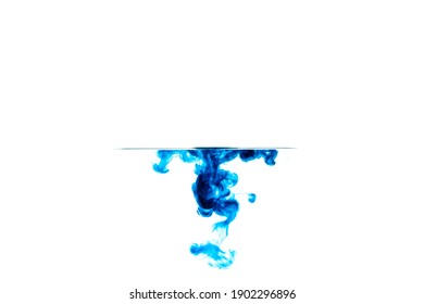 Blue Ink Cloud floating in clear water.  on White Background  - Powered by Shutterstock