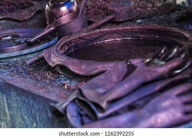 Blue Ink color and Color tray For Indigo dyed cotton - Powered by Shutterstock