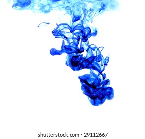 Blue Ink Spreading In The Water