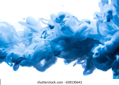 blue ink in water isolated on white background - Powered by Shutterstock