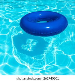 Blue Inner Tube On Water Pool