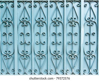 The blue iron gate in background texture