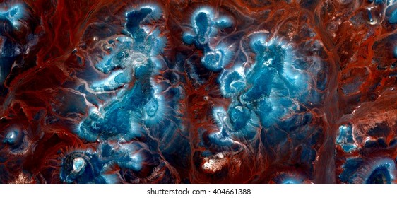 blue islands, andscape after the battle, war, the exterminating angel, abstract photography of the deserts of Africa from the air. aerial view Genre: Abstract Naturalism,