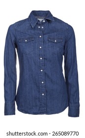 blue jean female shirt isolated 