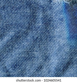 blue jeans material with seam on pocket fabric background texture