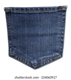 Blue Jeans Back Pocket Isolated