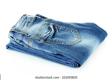 Blue Jeans Isolated On White