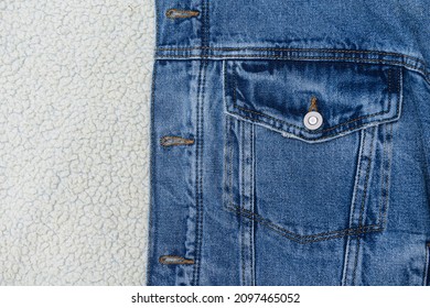 Blue  Jeans Jacket  Pocket Closeup