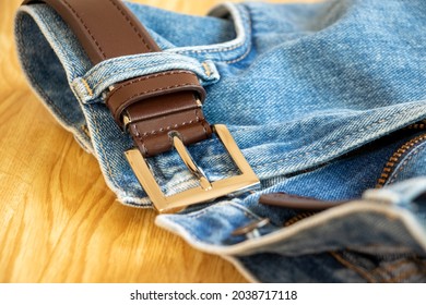 Blue Jeans With Leather Belt