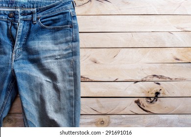 old blue jeans