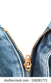 Blue Jeans With Open Zipper