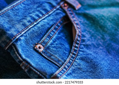 Blue Jeans Pocket Close Up