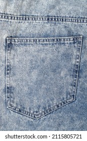 Blue Jeans Pocket. Close Up.