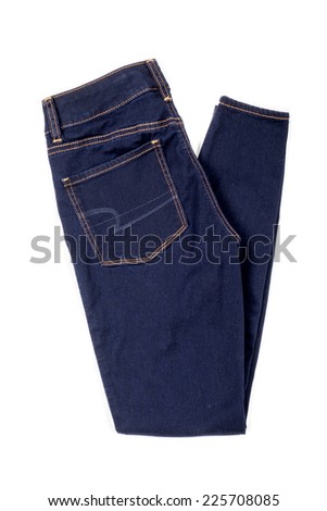 Blue Jegging Jeans Isolated on White