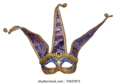 Blue Jester Masquerade Mask Studio Cutout Stock Photo (Edit Now) 73437871