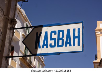 Blue Kasbah Sign Tangier Morocco