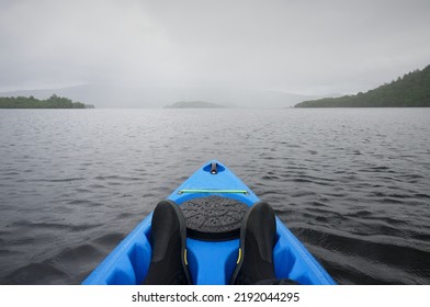 Blue Kayak On Open Water At Firth Of Clyde
