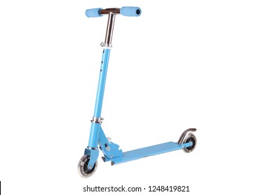 Blue Kick Scooter Isolated On White