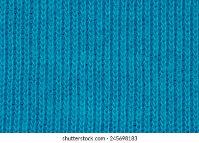 Blue Knitting Wool Texture Background.