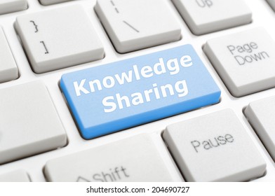 Blue Knowledge Sharing Key On Keyboard