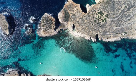 Blue Lagoon Aerial View In Malta 