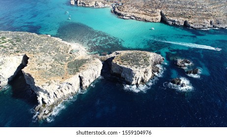 Blue Lagoon Aerial View In Malta 