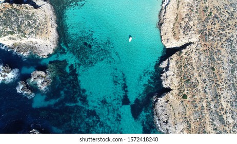 Blue Lagoon Aerial View In Malta