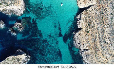 Blue Lagoon Aerial View In Malta