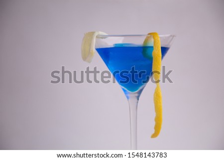 blue lagoon cocktail in glass