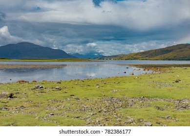 Blue Lagoon With Rocky Mountains In England Scotland