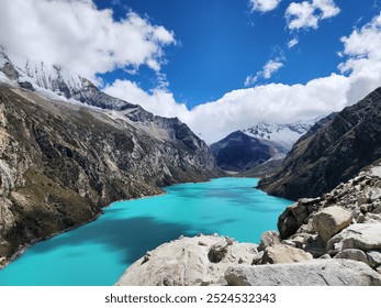 Blue Laguna Paron in the Huascaran National Park near Huaraz, Peru