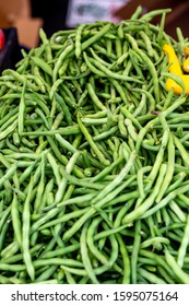 Blue Lake Heirloom Varietal Green Beans At Farmers Market