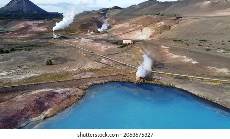 Blue Lake In Mývatn, Iceland