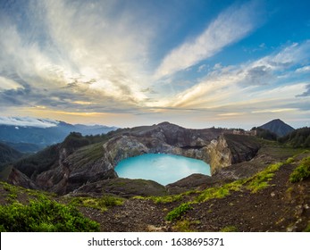 Blue Lake At Kelimutu Crater , Moni, Flores, Indonesia