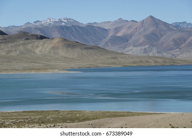 Blue Lake And Lifeless Mountains. Pamir.