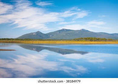 Blue lake reflection
