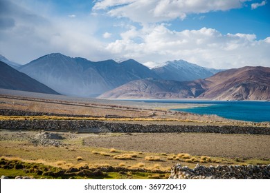 Blue Lake View With Mountians