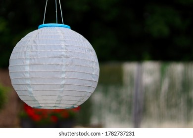 Blue lantern with negative space