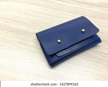 A Blue Leather Craft Pouch