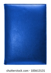 Blue Leather Note Book Isolated On White Background