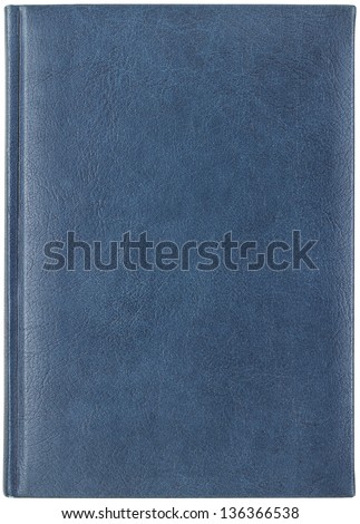 Blue leather notebook isolated on white background