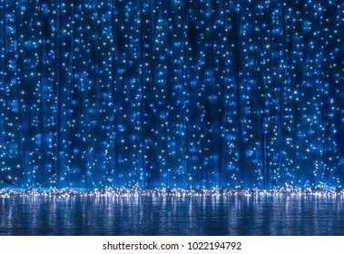 Blue Led Light Curtain On A Stage