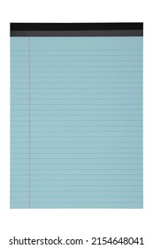 Blue Legal Pad Lined That Is Blank Isolated On White