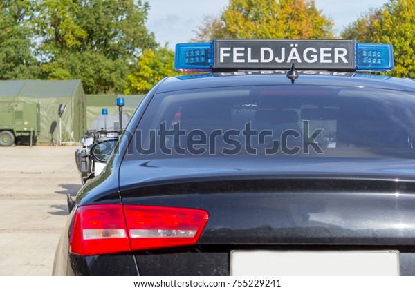 blue light bar from a civil feldjaeger, military\
police car